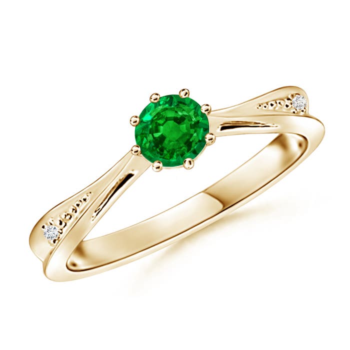 Premium - Lab-Grown Emerald / 0.47 CT / 14 KT Yellow Gold