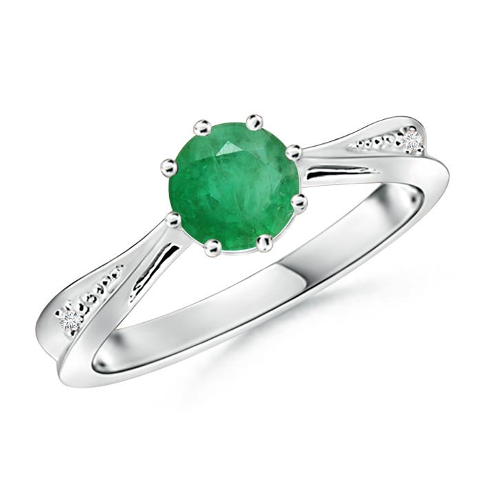 A - Emerald / 0.77 CT / 14 KT White Gold