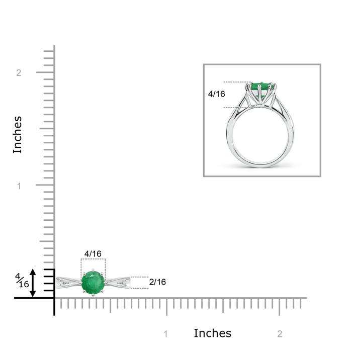 A - Emerald / 0.77 CT / 14 KT White Gold