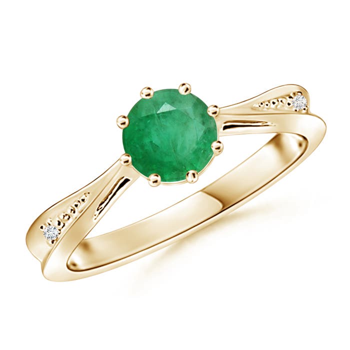 A - Emerald / 0.77 CT / 14 KT Yellow Gold