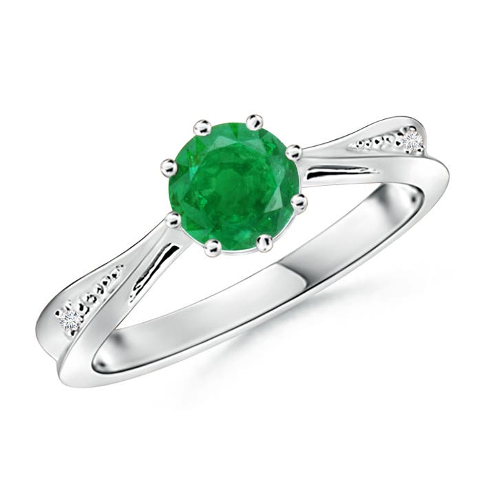 AA - Emerald / 0.77 CT / 14 KT White Gold