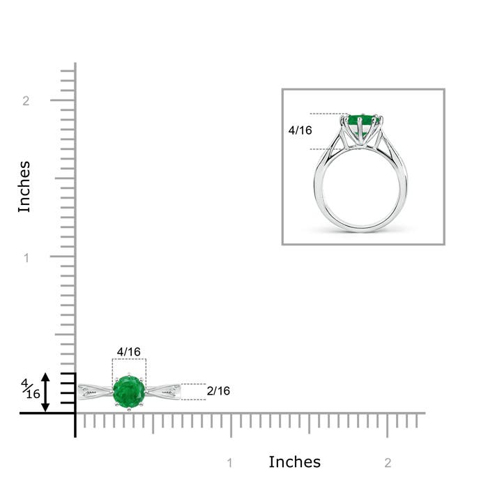 AA - Emerald / 0.77 CT / 14 KT White Gold