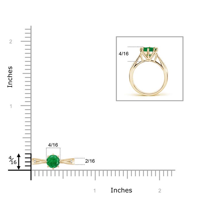 AA - Emerald / 0.77 CT / 14 KT Yellow Gold