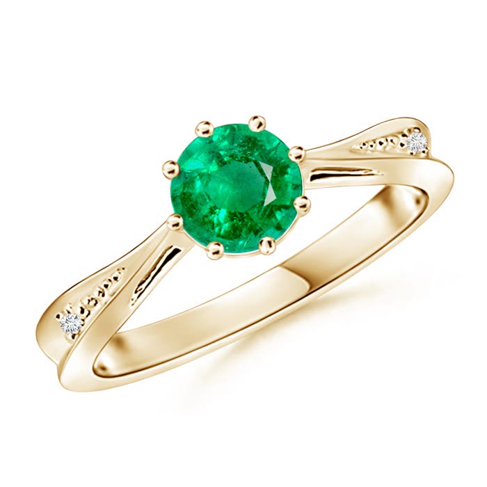 AAA - Emerald / 0.77 CT / 14 KT Yellow Gold