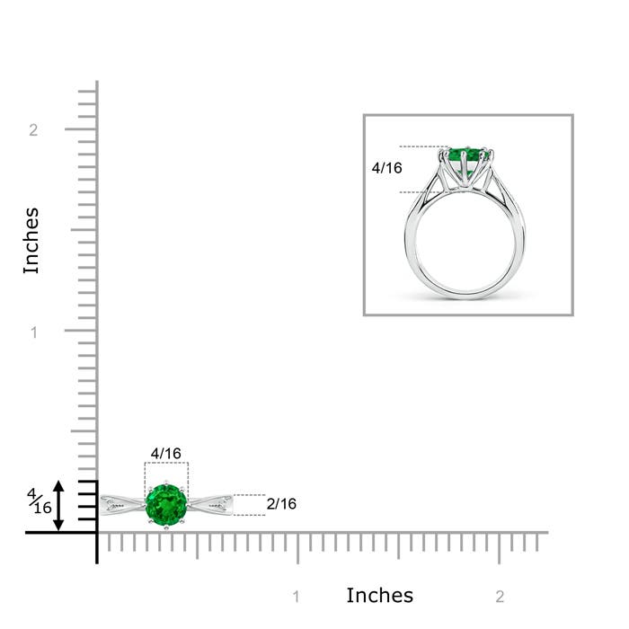 AAAA - Emerald / 0.77 CT / 14 KT White Gold