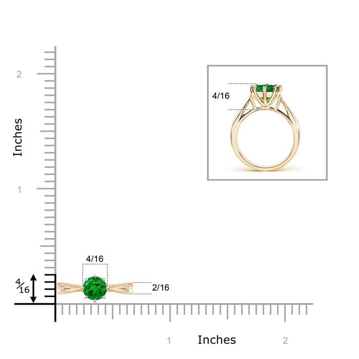 Premium - Lab-Grown Emerald / 0.77 CT / 14 KT Yellow Gold