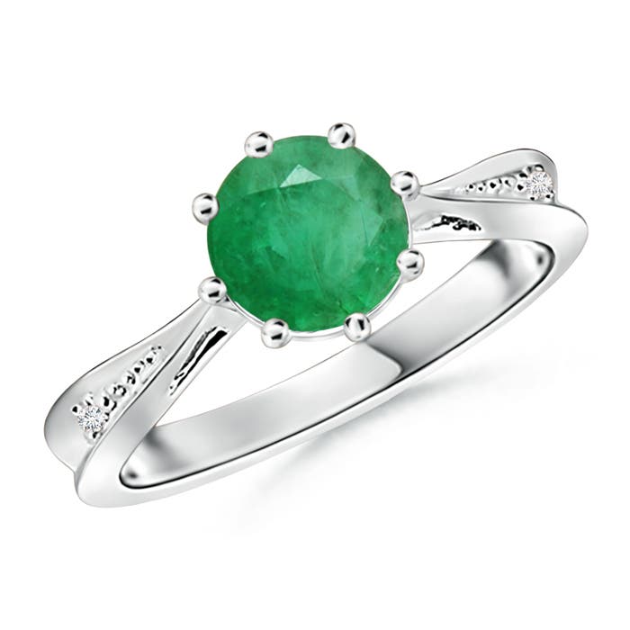 A - Emerald / 1.23 CT / 14 KT White Gold