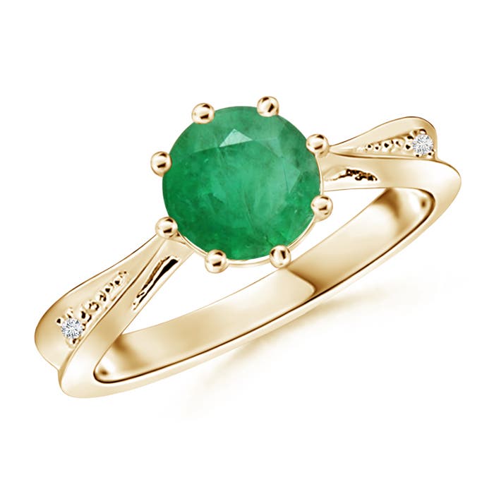 A - Emerald / 1.23 CT / 14 KT Yellow Gold