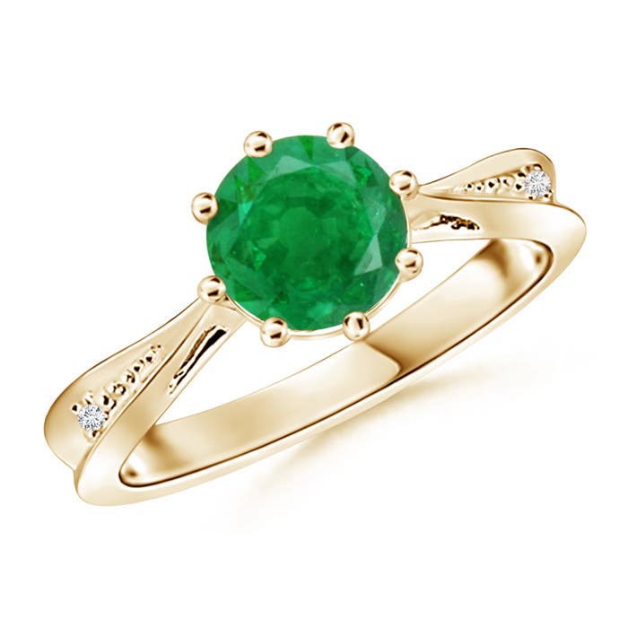 AA - Emerald / 1.23 CT / 14 KT Yellow Gold