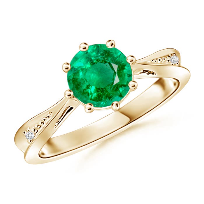 AAA - Emerald / 1.23 CT / 14 KT Yellow Gold