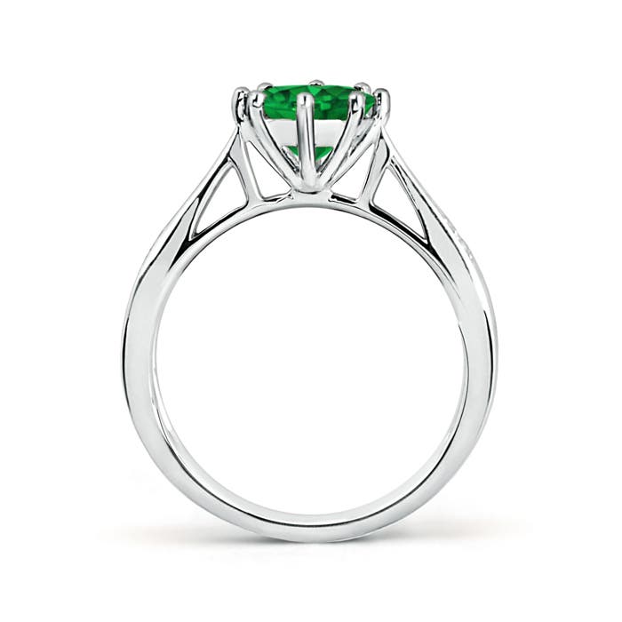 Premium - Lab-Grown Emerald / 1.23 CT / 14 KT White Gold