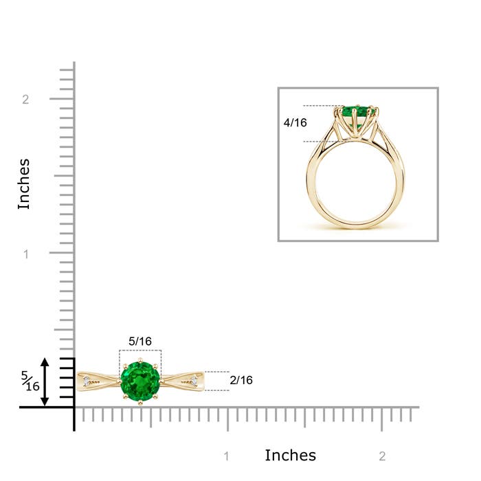 Premium - Lab-Grown Emerald / 1.23 CT / 14 KT Yellow Gold