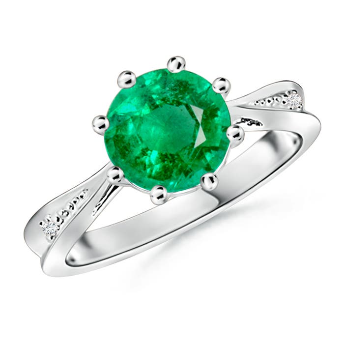 AAA - Emerald / 1.79 CT / 14 KT White Gold