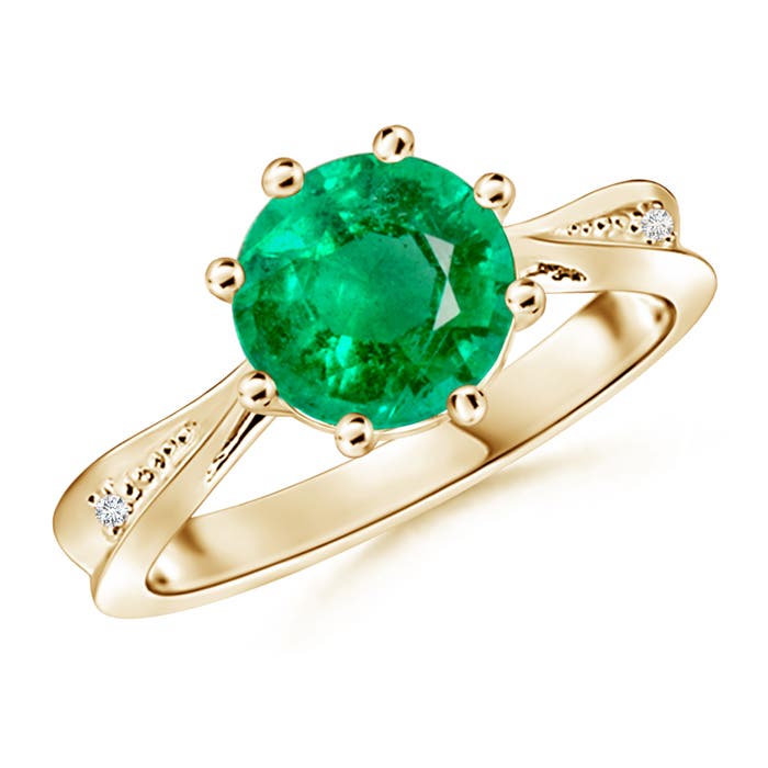 AAA - Emerald / 1.79 CT / 14 KT Yellow Gold