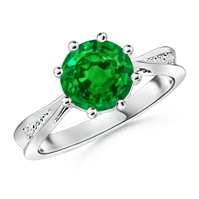 Premium - Lab-Grown Emerald / 1.79 CT / 14 KT White Gold