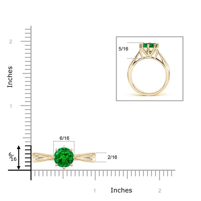 Premium - Lab-Grown Emerald / 1.79 CT / 14 KT Yellow Gold