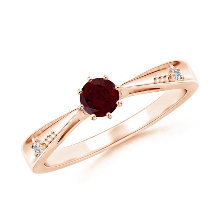 A - Garnet / 0.34 CT / 14 KT Rose Gold