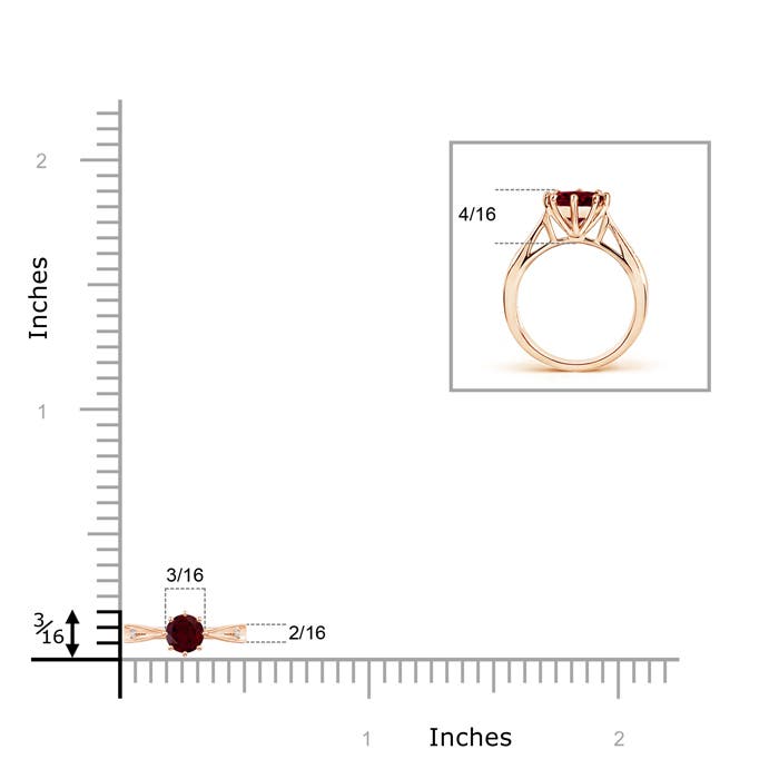 A - Garnet / 0.34 CT / 14 KT Rose Gold