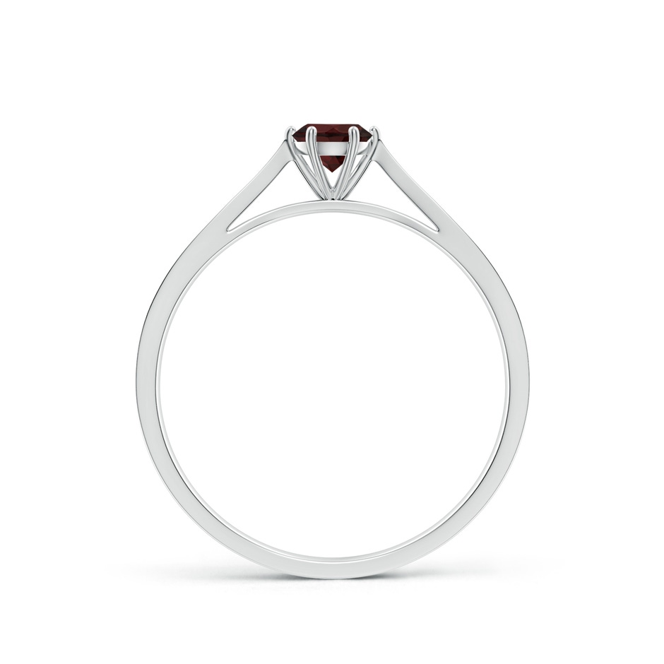 4mm A Tapered Shank Garnet Solitaire Ring with Diamonds in White Gold side 199