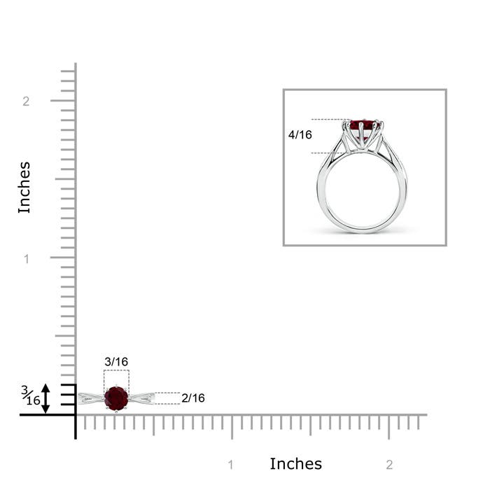 A - Garnet / 0.34 CT / 14 KT White Gold