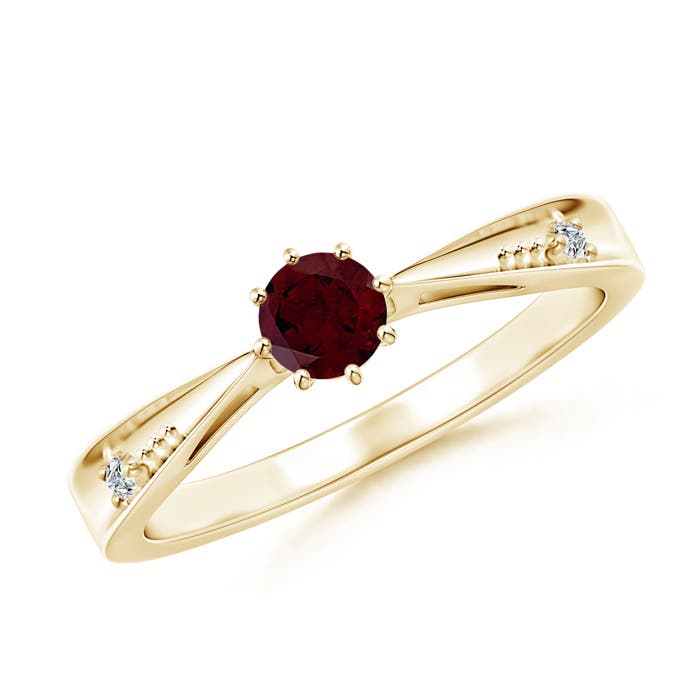 A - Garnet / 0.34 CT / 14 KT Yellow Gold