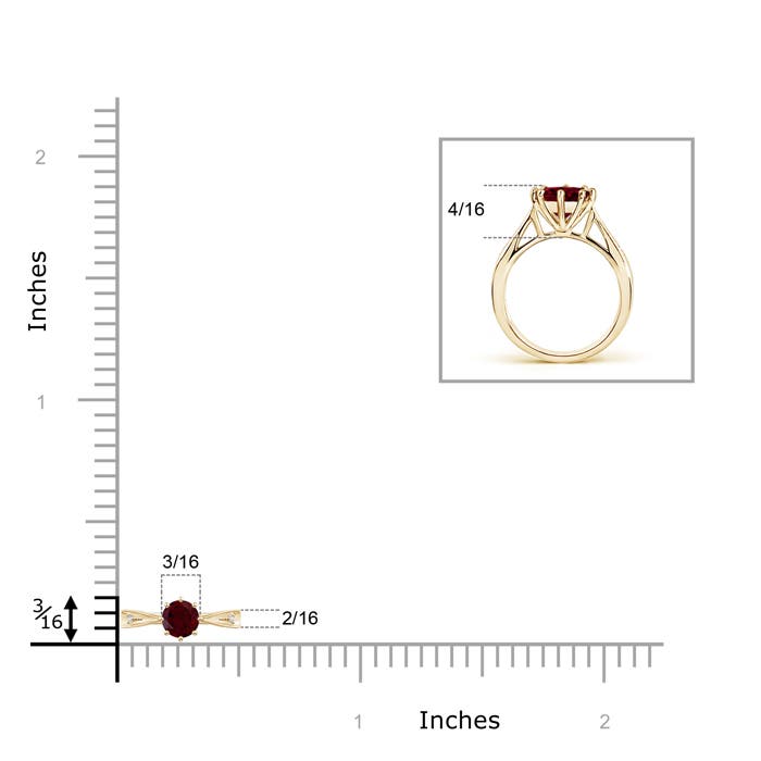 A - Garnet / 0.34 CT / 14 KT Yellow Gold