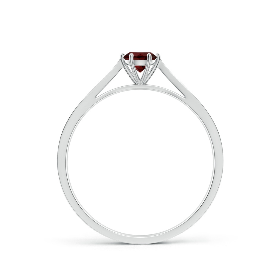 4mm AA Tapered Shank Garnet Solitaire Ring with Diamonds in S999 Silver side 199