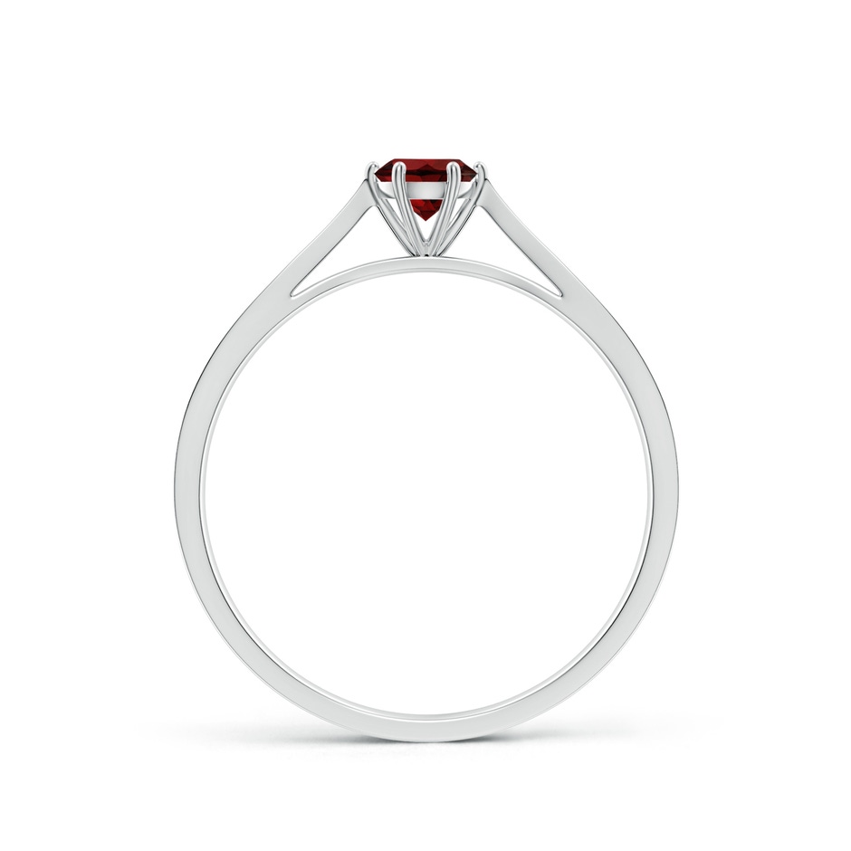4mm AAA Tapered Shank Garnet Solitaire Ring with Diamonds in S999 Silver side 199