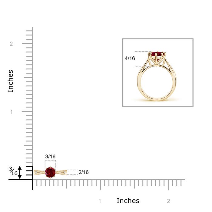 AAA - Garnet / 0.34 CT / 14 KT Yellow Gold