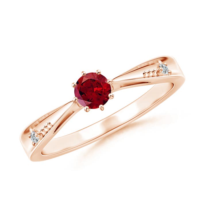 AAAA - Garnet / 0.34 CT / 14 KT Rose Gold