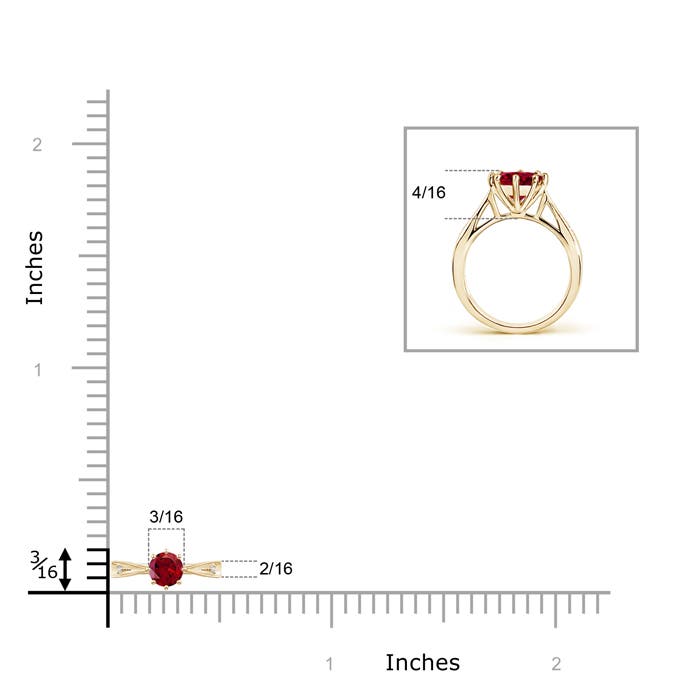 AAAA - Garnet / 0.34 CT / 14 KT Yellow Gold