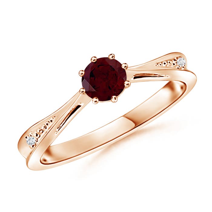 A - Garnet / 0.62 CT / 14 KT Rose Gold