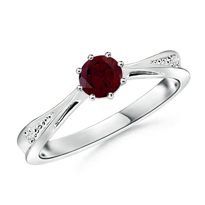 A - Garnet / 0.62 CT / 14 KT White Gold