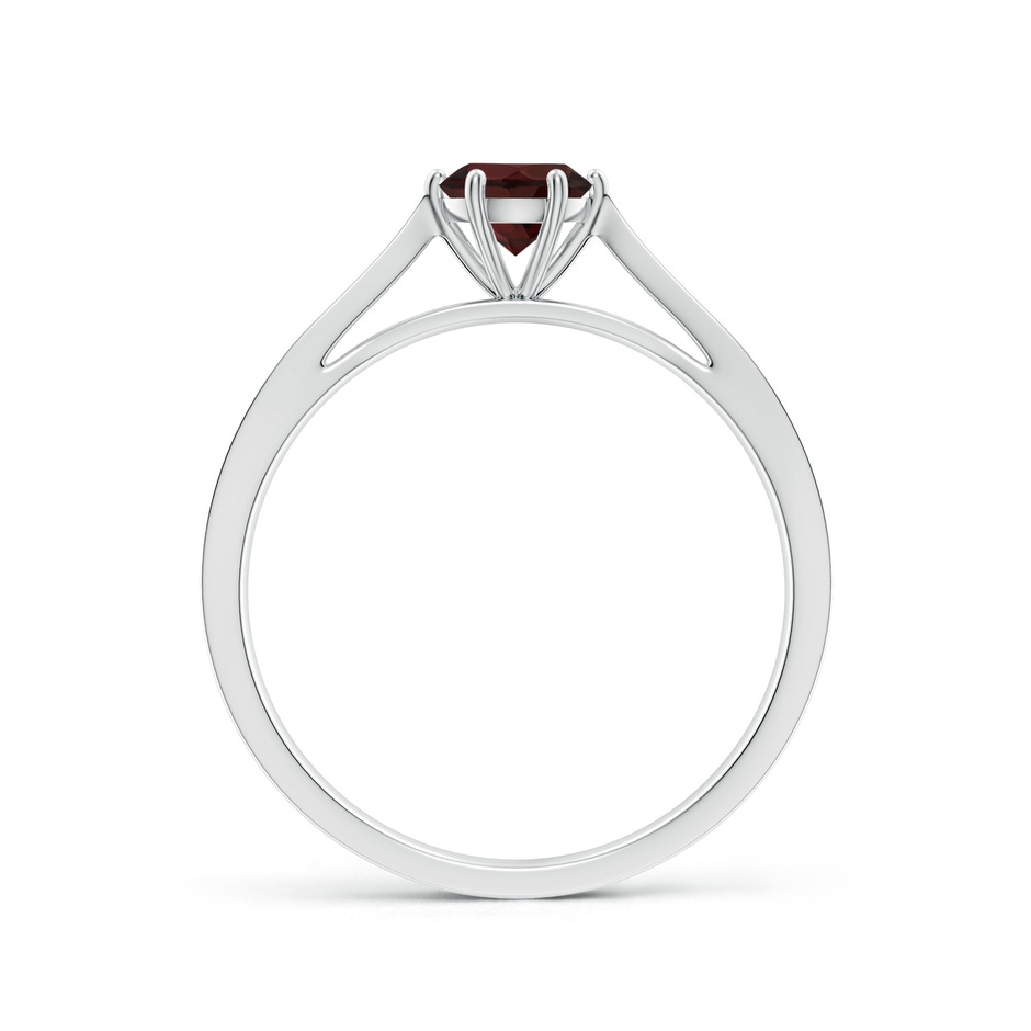 5mm A Tapered Shank Garnet Solitaire Ring with Diamonds in White Gold side 199