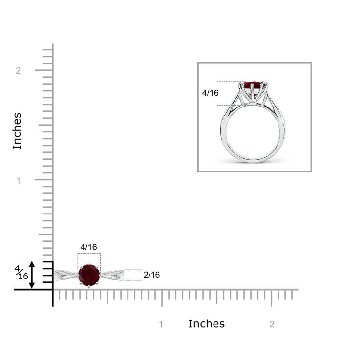 A - Garnet / 0.62 CT / 14 KT White Gold