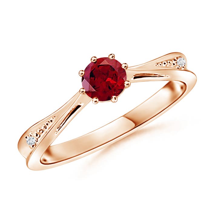 AAAA - Garnet / 0.62 CT / 14 KT Rose Gold