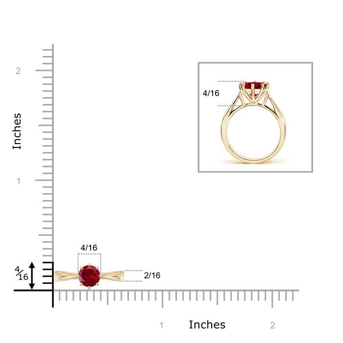 AAAA - Garnet / 0.62 CT / 14 KT Yellow Gold