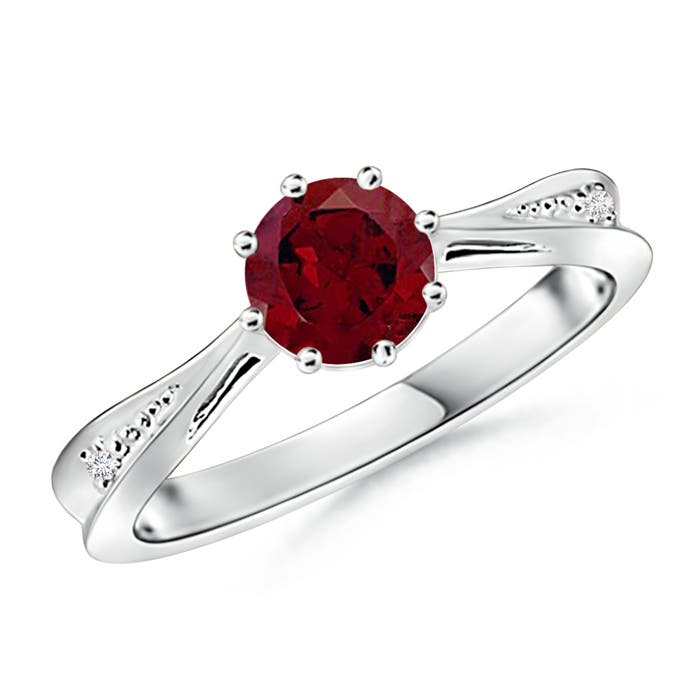 AA - Garnet / 1.02 CT / 14 KT White Gold