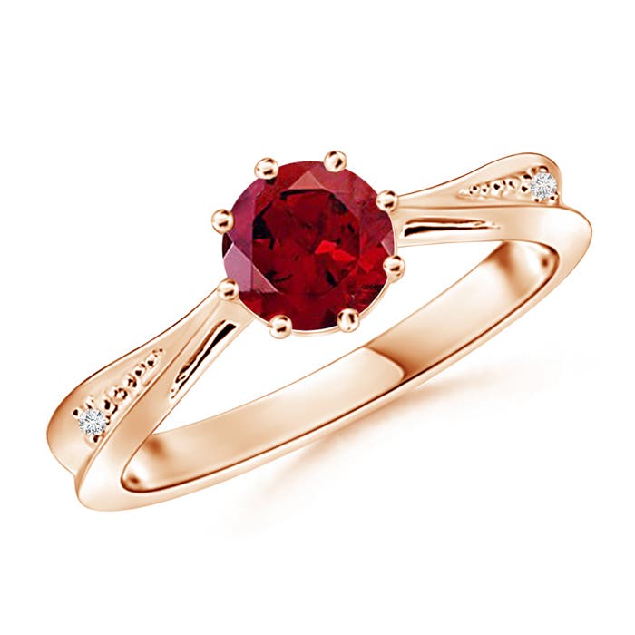 AAAA - Garnet / 1.02 CT / 14 KT Rose Gold