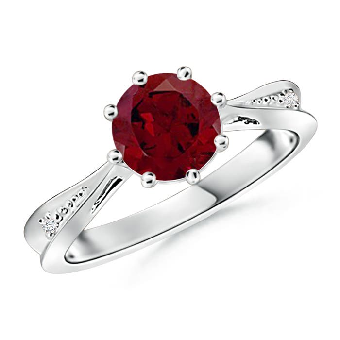 AA - Garnet / 1.53 CT / 14 KT White Gold