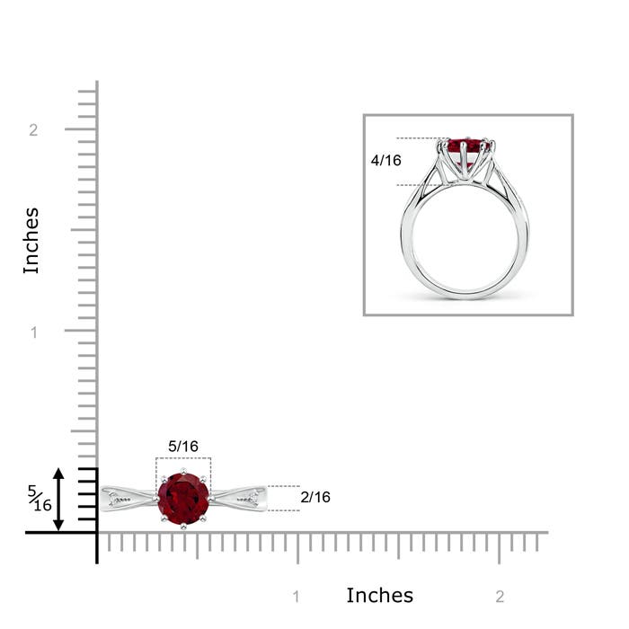 AA - Garnet / 1.53 CT / 14 KT White Gold