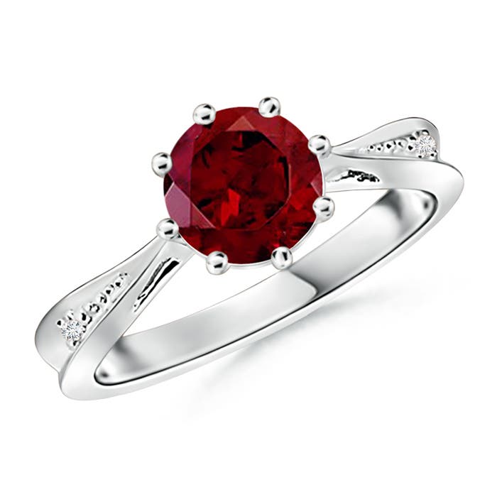 AAA - Garnet / 1.53 CT / 14 KT White Gold