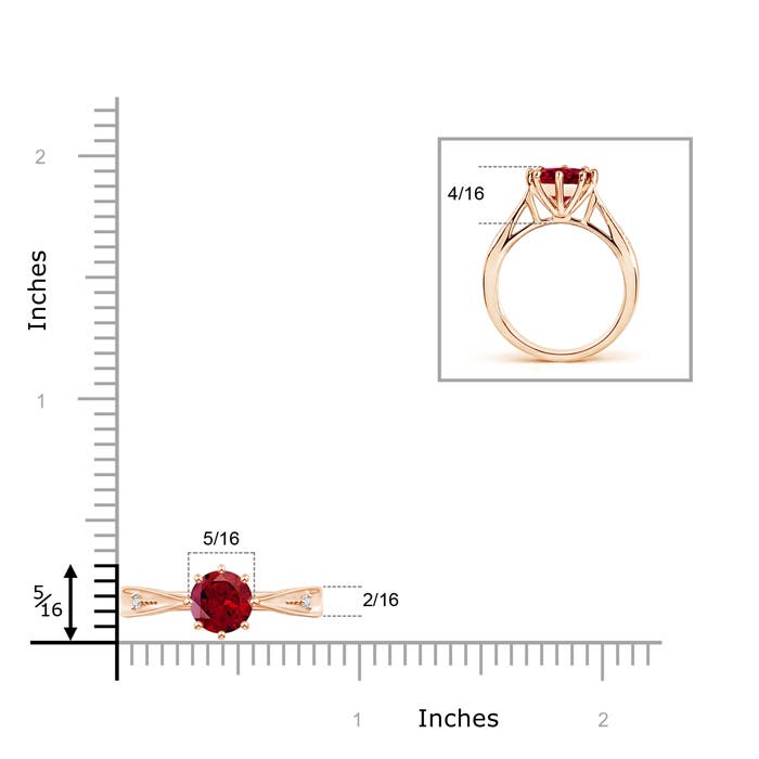 AAAA - Garnet / 1.53 CT / 14 KT Rose Gold