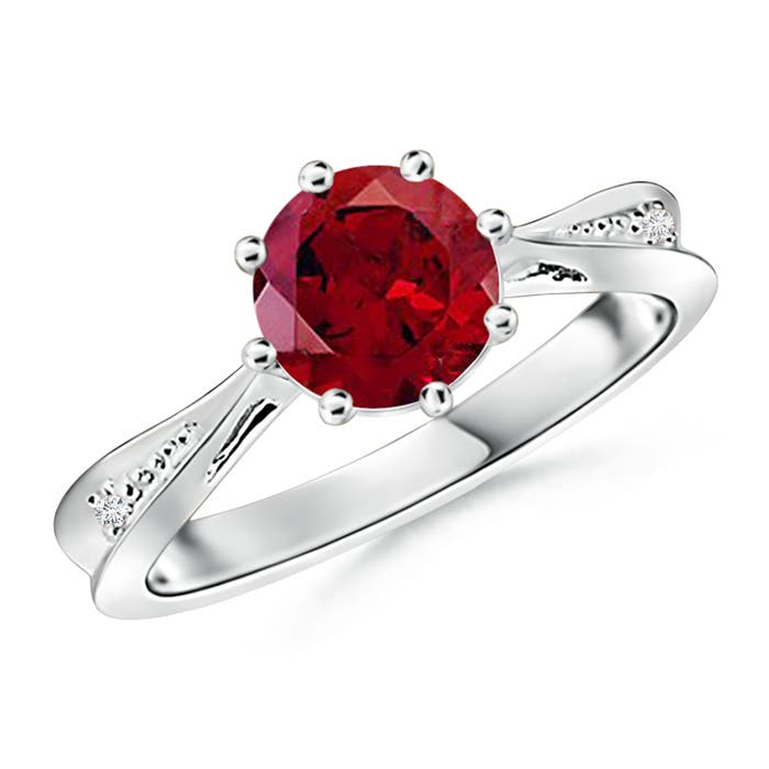 AAAA - Garnet / 1.53 CT / 14 KT White Gold