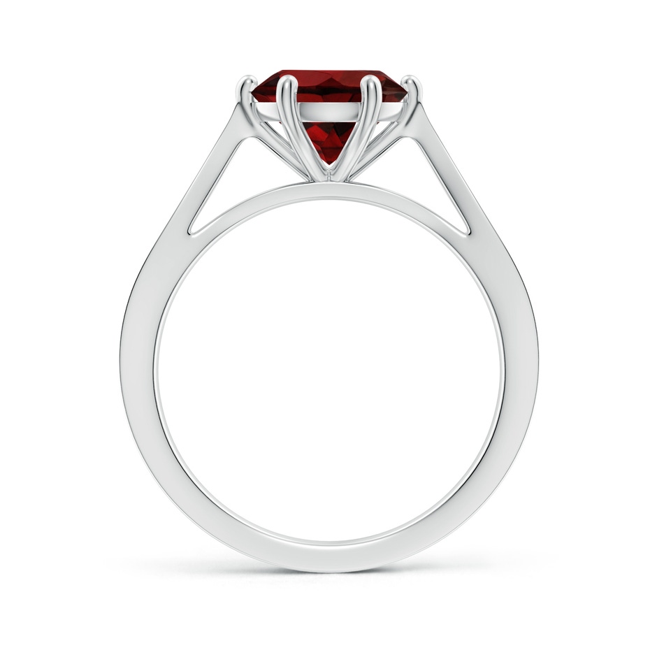 8mm AAA Tapered Shank Garnet Solitaire Ring with Diamonds in White Gold side 199