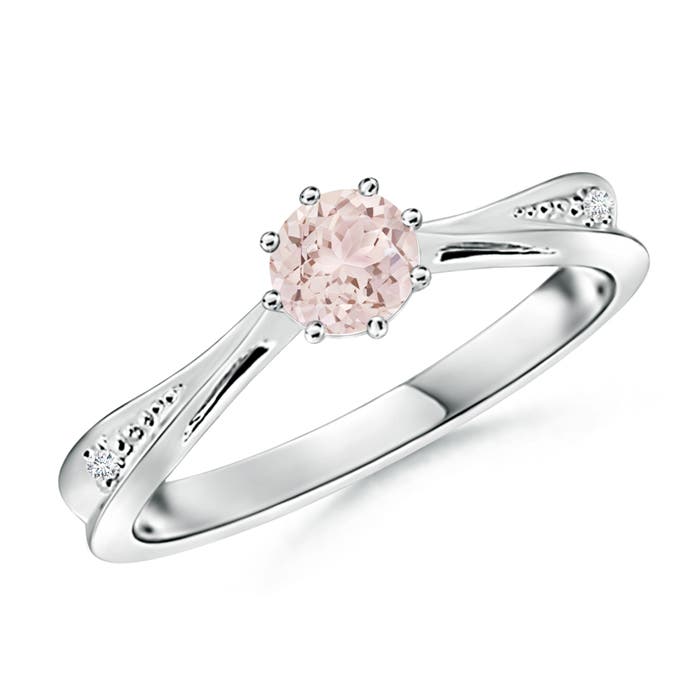 A - Morganite / 0.44 CT / 14 KT White Gold