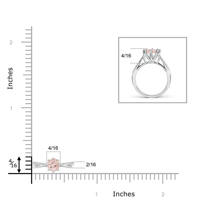 AA - Morganite / 0.44 CT / 14 KT White Gold