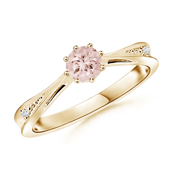 AA - Morganite / 0.44 CT / 14 KT Yellow Gold