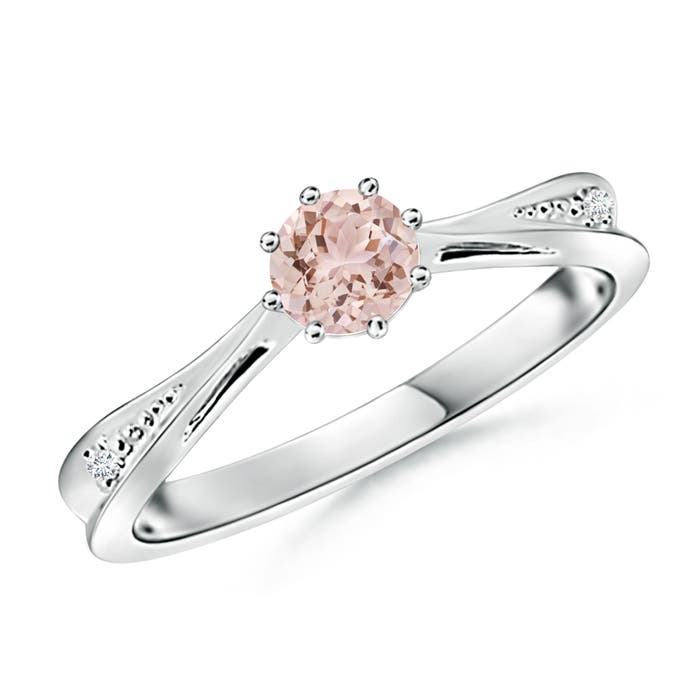 AAA - Morganite / 0.44 CT / 14 KT White Gold