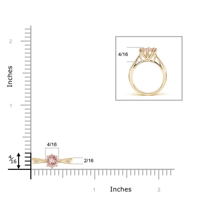 AAAA - Morganite / 0.44 CT / 14 KT Yellow Gold